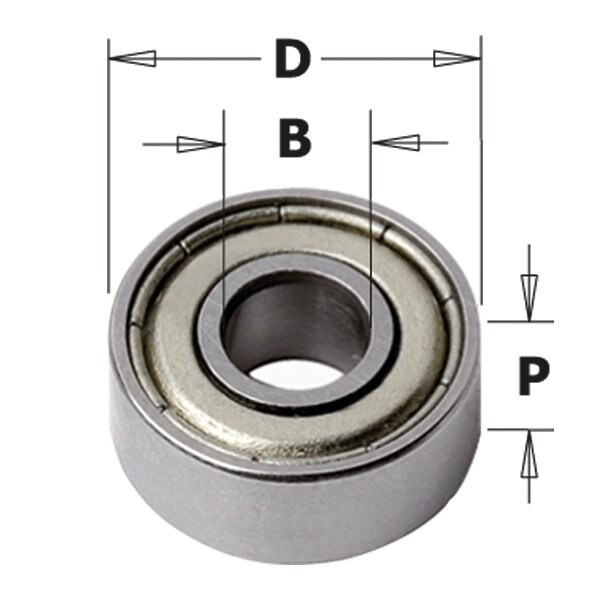 Bearing, 1-1/4-Inch Diameter, 8mm Smaller Diameter